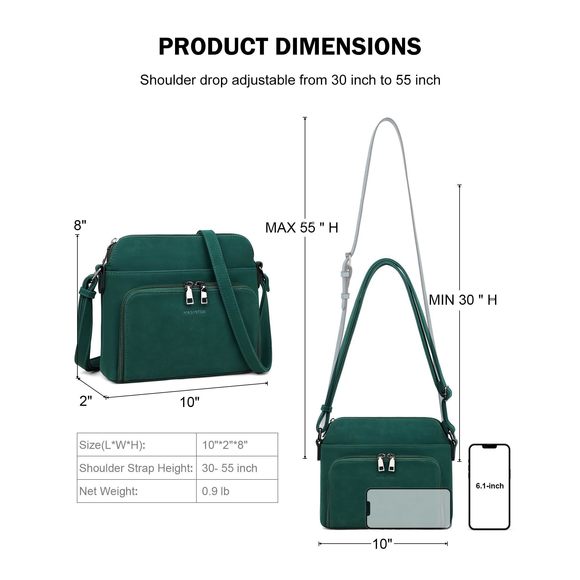 Crossbody Purse Bags, Multi-Pocket Soft Leather Shoulder Purse, ^-^ - Picture 4 of 8